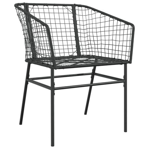 Conjunto 2 cadeiras de jardim - Cadeiras exterior vime, preto