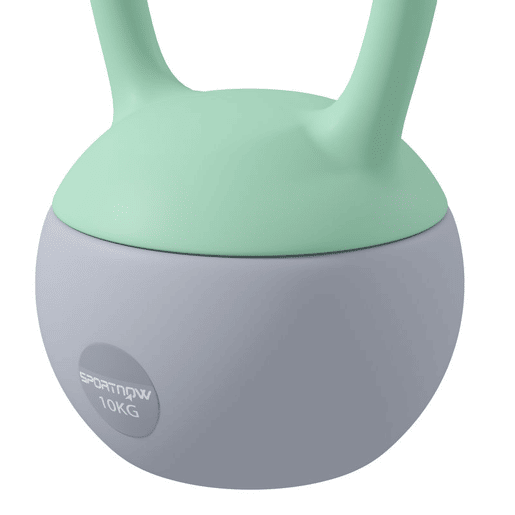SPORTNOW Kettlebell de 10 kg Pesa Russa Preenchida de Areia Metálica e Alça Antiderrapante para Treino de Musculação em Casa Ginásio Ø21x30 cm Cinzento