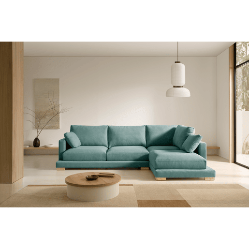 Sofá chaise longue Nordic Grand Class turquesa, lado direito