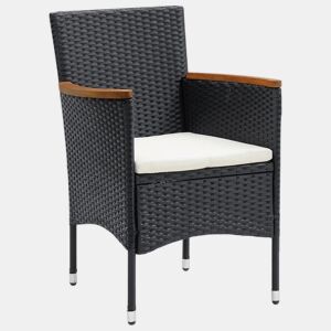 Cadeiras de jantar para jardim - Cadeiras de exterior 4 pcs vime PE preto