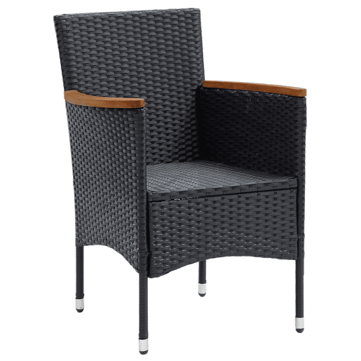 Cadeiras de jantar para jardim - Cadeiras de exterior 4 pcs vime PE preto