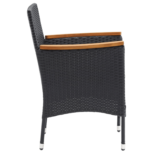 Cadeiras de jantar para jardim - Cadeiras de exterior 4 pcs vime PE preto