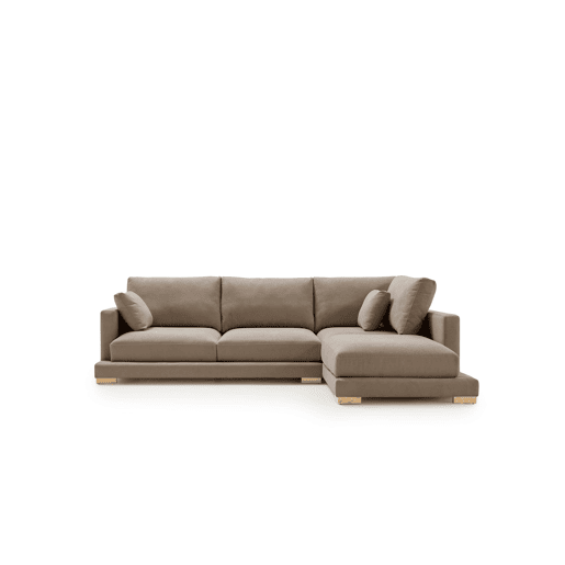 Sofá chaise longue Nordic Grand Class marrom, lado direito