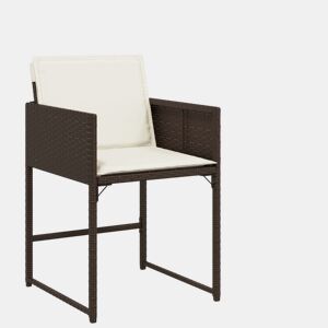 Cadeiras de jardim - Cadeiras de exterior com almofadões 4 pcs vime PE castanho