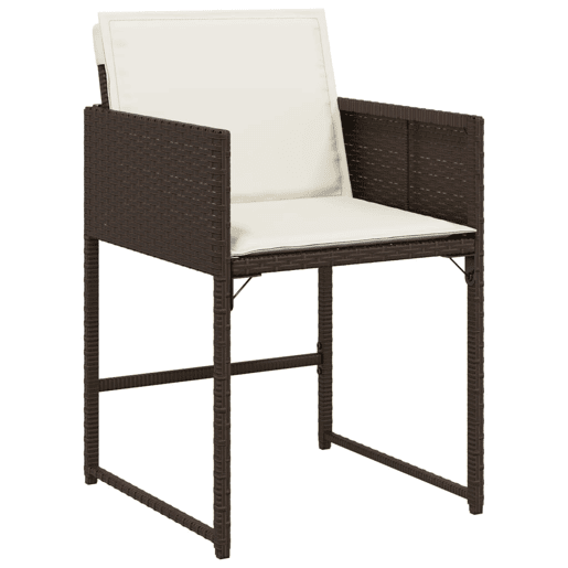 Cadeiras de jardim - Cadeiras de exterior com almofadões 4 pcs vime PE castanho