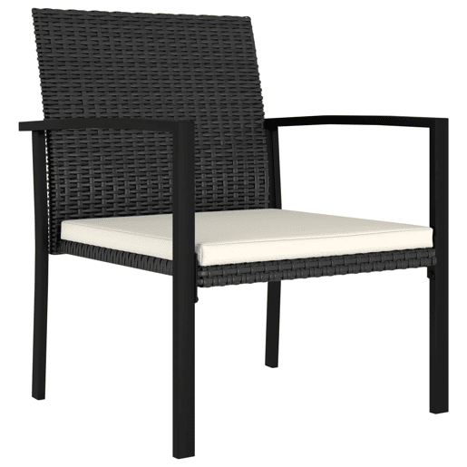 Cadeiras de jantar para jardim - Cadeiras de exterior 4 pcs vime PE preto