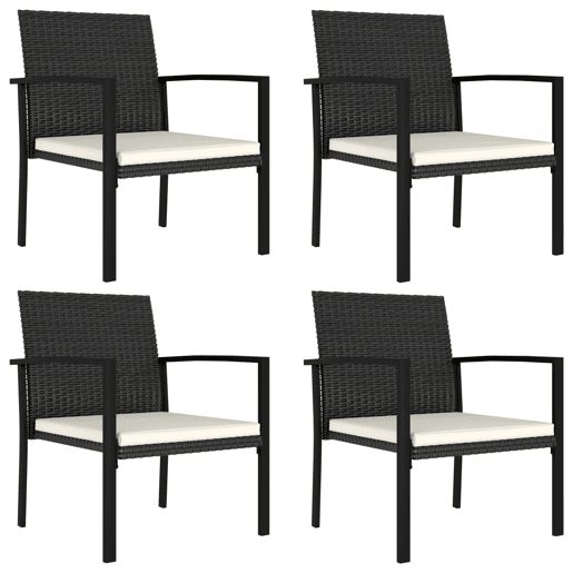 Cadeiras de jantar para jardim - Cadeiras de exterior 4 pcs vime PE preto
