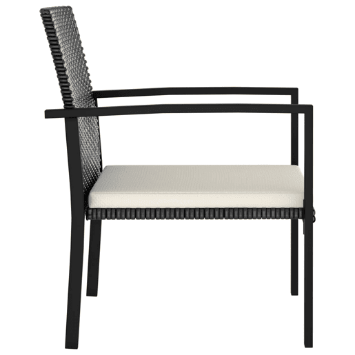 Cadeiras de jantar para jardim - Cadeiras de exterior 4 pcs vime PE preto