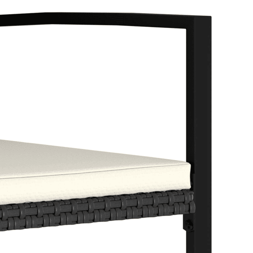 Cadeiras de jantar para jardim - Cadeiras de exterior 4 pcs vime PE preto