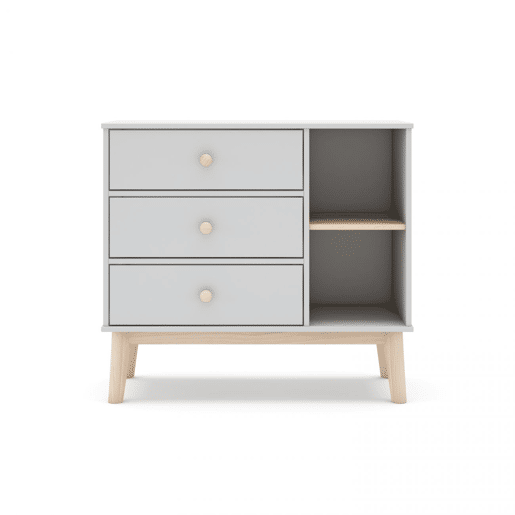 Cómoda Misty Breeze Youth Blanco mate - Oak 90 x 81 x 40 cm
