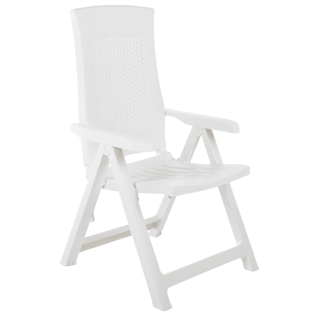 2 uds Sillas de jardín reclinables - Sillas de exterior Blanco