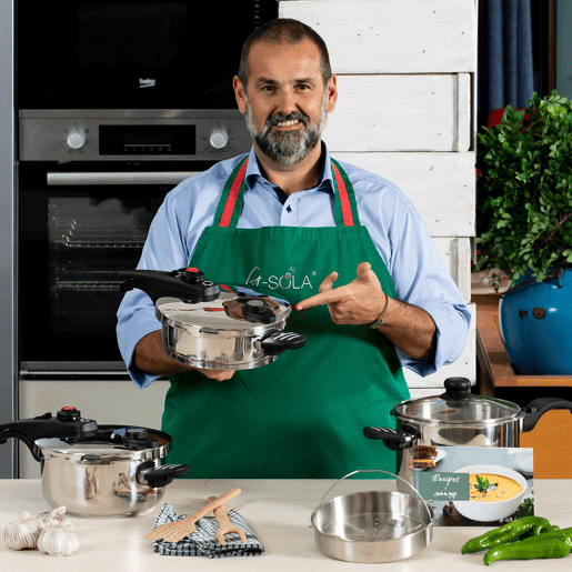 G-SOLA Panela de pressão 6u202FL u2013 Aço inoxidável 1810, tripla segurança, níveis rápido e super rápido, compatível com indução e lava-louças, inclui livro de receitas David de Jorge G-SOLA Panela de pressão 6u202FL u2013 Aço inoxidável 1810, tripla segurança, níveis rápido e super rápido, compatível com indução e lava-louças, inclui livro de receitas David de Jorge