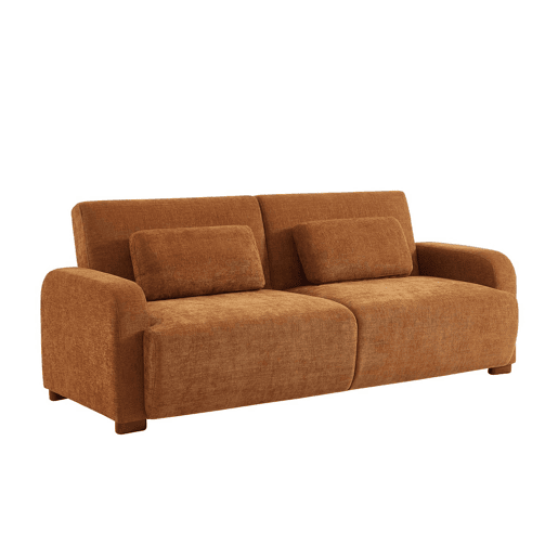 Sofá-cama conversível de 3 lugares, Dany, Ferrugem, 211x92x85 cm