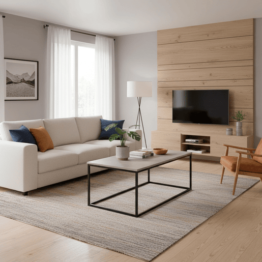 Max Home Mesa de centro efeito cimento 90x48x40 cm