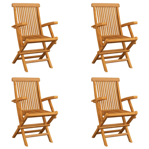 Cadeiras de jardim - Cadeiras de exterior dobráveis 4 pcs madeira de teca maciça