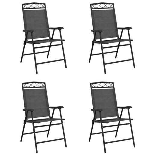 Cadeiras de jardim - Cadeiras de exterior dobráveis 4 pcs açotextilene cinza mesclado
