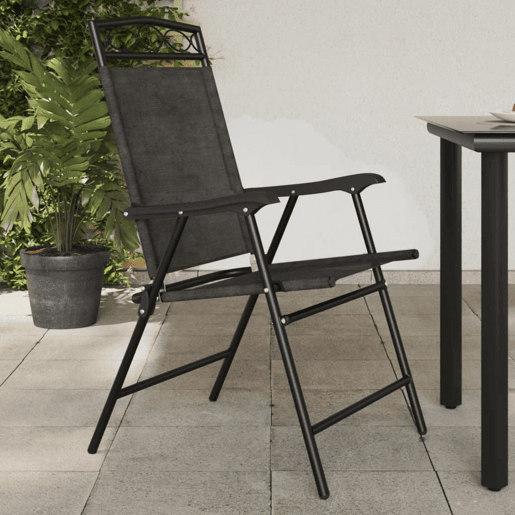 Cadeiras de jardim - Cadeiras de exterior dobráveis 4 pcs açotextilene cinza mesclado