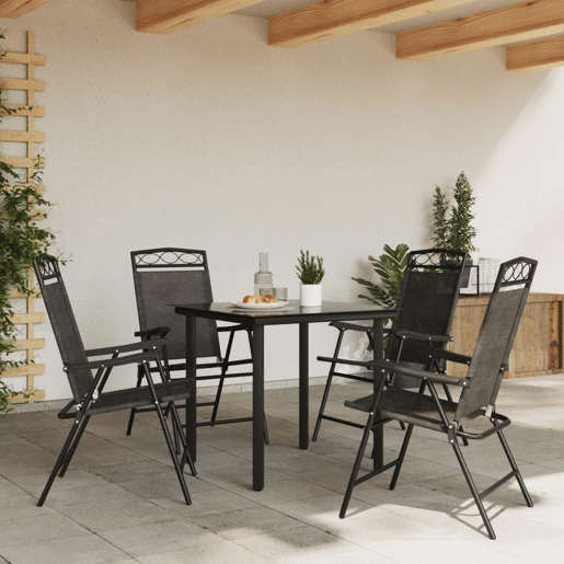 Cadeiras de jardim - Cadeiras de exterior dobráveis 4 pcs açotextilene cinza mesclado