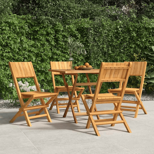 Cadeiras de jardim - Cadeiras de exterior dobráveis 4 pcs 47x61x90 cm teca maciça