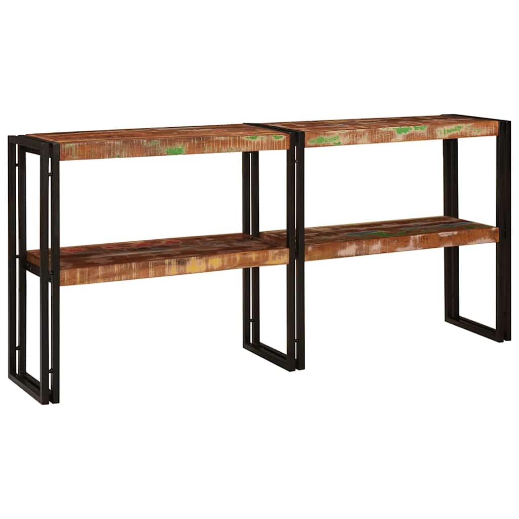 Mesa consola con estante multicolor madera maciza reciclada