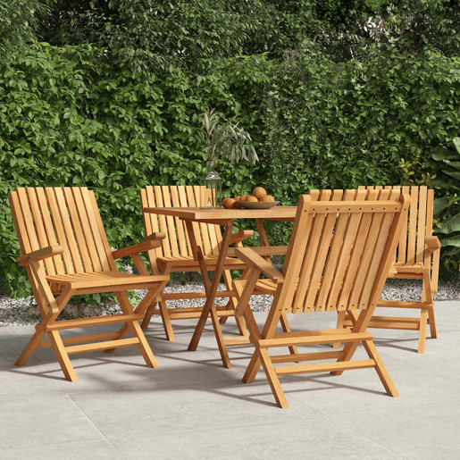 Cadeiras de jardim - Cadeiras de exterior dobráveis 4 pcs 61x67x90 cm teca maciça