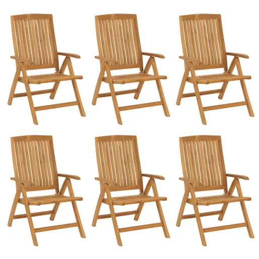 Cadeiras de jardim - Cadeiras de exterior reclináveis 6 pcs madeira de teca maciça Cadeiras de jardim - Cadeiras de exterior reclináveis 6 pcs madeira de teca maciça