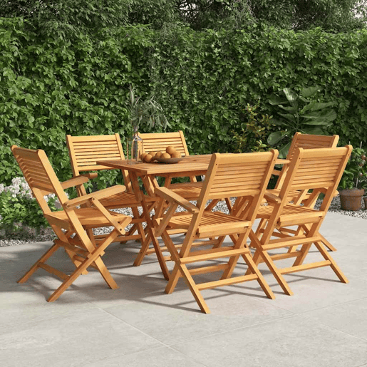 Cadeiras de jardim - Cadeiras de exterior dobráveis 6 pcs 55x62x90 cm teca maciça