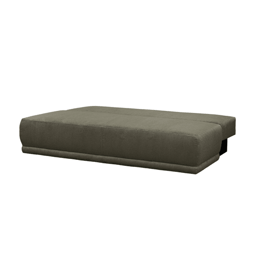Sofá-cama conversível em veludo canelado de 3 lugares, Nelson, Verde caqui, 192x100x81 cm