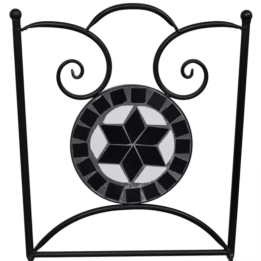 Lote de 2 Cadeiras de bistrô - Cadeira de exterior dobráveis cerâmica preto e branco