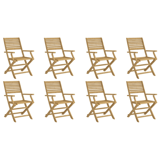 Cadeiras jardim - Cadeiras exterior dobráveis 8 pcs 54,5x61,5x86,5 cm acácia maciça