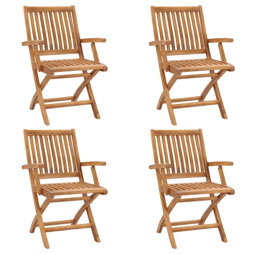 Cadeiras de jardim - Cadeiras de exterior dobráveis 4 pcs madeira de teca maciça