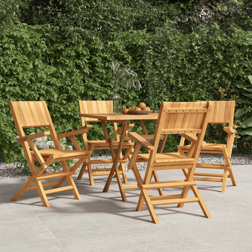 Cadeiras de jardim - Cadeiras de exterior dobráveis 4 pcs 55x61x90 cm teca maciça