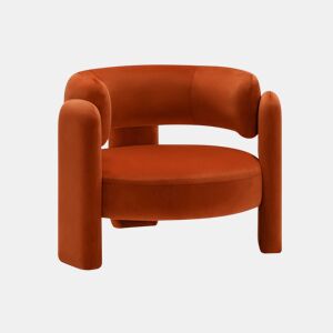 Poltrona em veludo macio e confortável, Mellow veludo, Laranja, 92x86x71.5 cm