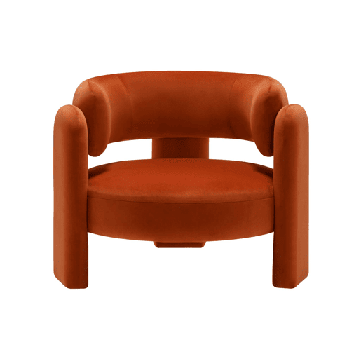 Poltrona em veludo macio e confortável, Mellow veludo, Laranja, 92x86x71.5 cm