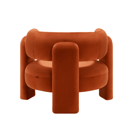 Poltrona em veludo macio e confortável, Mellow veludo, Laranja, 92x86x71.5 cm