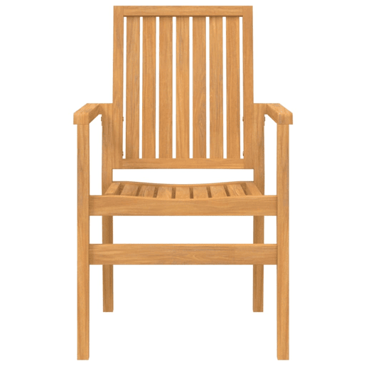 Cadeiras de jardim - Cadeiras de exterior empilháveis 4 pcs 56,5x57,5x91cm teca maciça