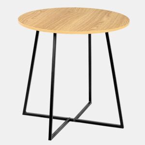 Max Home Mesa de apoio redonda em madeira e metal D40x40 cm