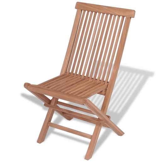 Cadeiras de jardim - Cadeiras de exterior dobráveis 4 pcs madeira teca maciça