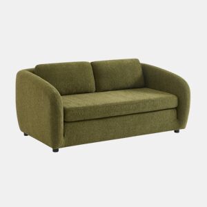 Sofá-cama conversível tecido chenille, 2 lugares, Twist, Verde caqui, 170x95x76 cm