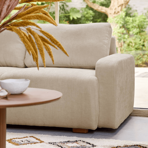 Sofá de canto esquerdo de 3 lugares , Dany, Beige, 260x139x87 cm