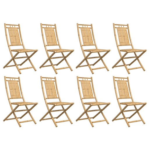 Cadeiras de jardim - Cadeiras de exterior dobráveis 8 pcs 46x66x99 cm bambu