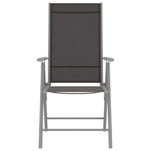 Cadeiras de jardim - Cadeiras de exterior dobráveis 6 pcs textilene preto