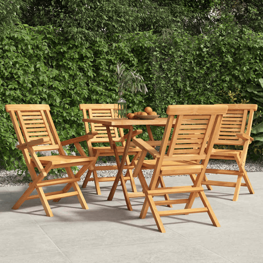 Cadeiras de jardim - Cadeiras de exterior dobráveis 4 pcs 56x63x90 cm teca maciça