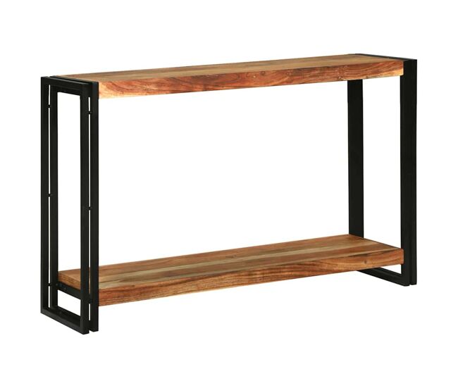 Mesa consola marrón 120 x 33 x 75 cm madera maciza de acacia