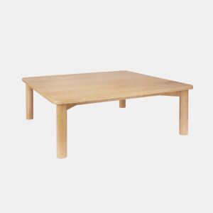 Mesa de centro quadrada madeira de seringueira folheado carvalho, Solene, Natural, 180x100x74.5 cm