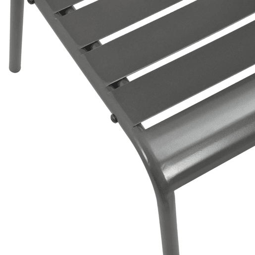 Cadeiras de jardim - Cadeiras de exterior design ripado 4 pcs aço cinzento-escuro