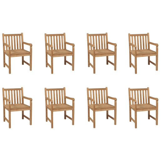 Cadeiras de exterior - Cadeiras de jardim 8 pcs madeira de teca maciça