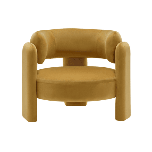 Poltrona em veludo macio e confortável, Mellow veludo, Mostarda, 92x86x71.5 cm