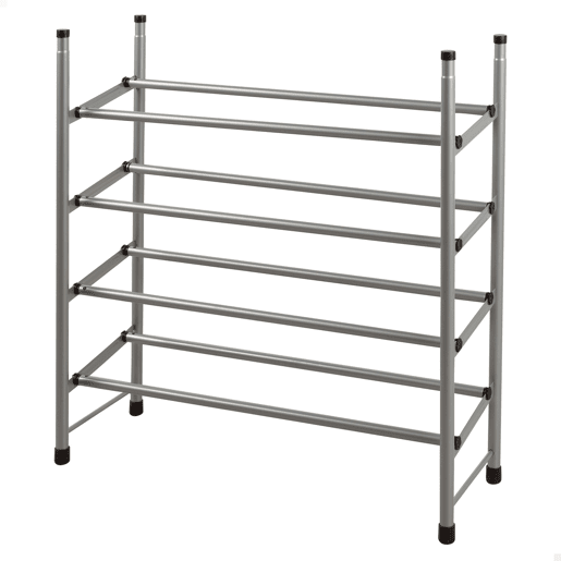 Sapateira de metal Max Home de 4 níveis 62-112x22x67 cm com barras extensíveis