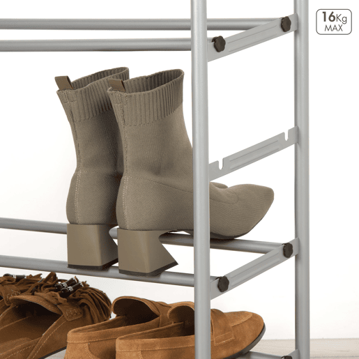 Sapateira de metal Max Home de 4 níveis 62-112x22x67 cm com barras extensíveis